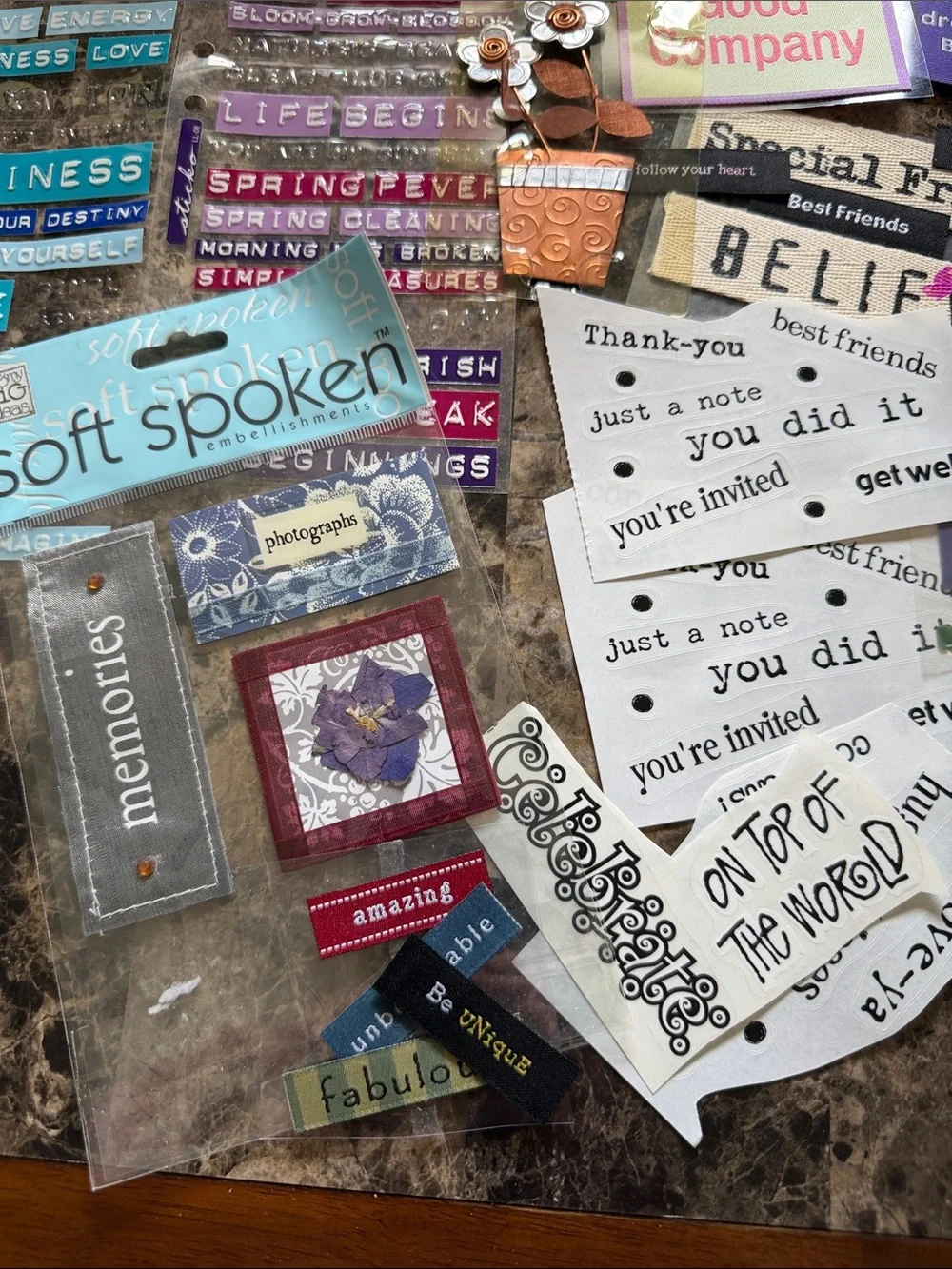 Misc Words Scrapbooking Stickers